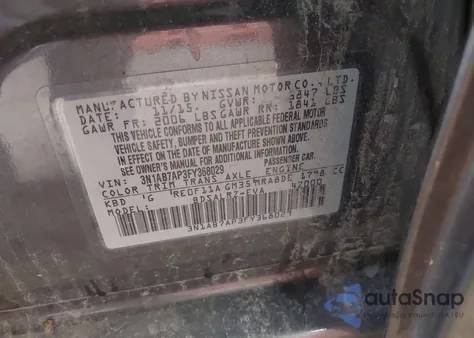 2015 Nissan Sentra Sr from USA, damaged, VIN 3N1AB7AP3FY368029